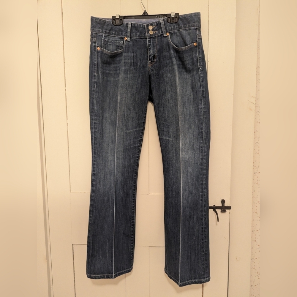 Gap 1969 Denim Perfect Boot Blue Jeans 29 8 Reg Ironed Creases Cowgirl Western